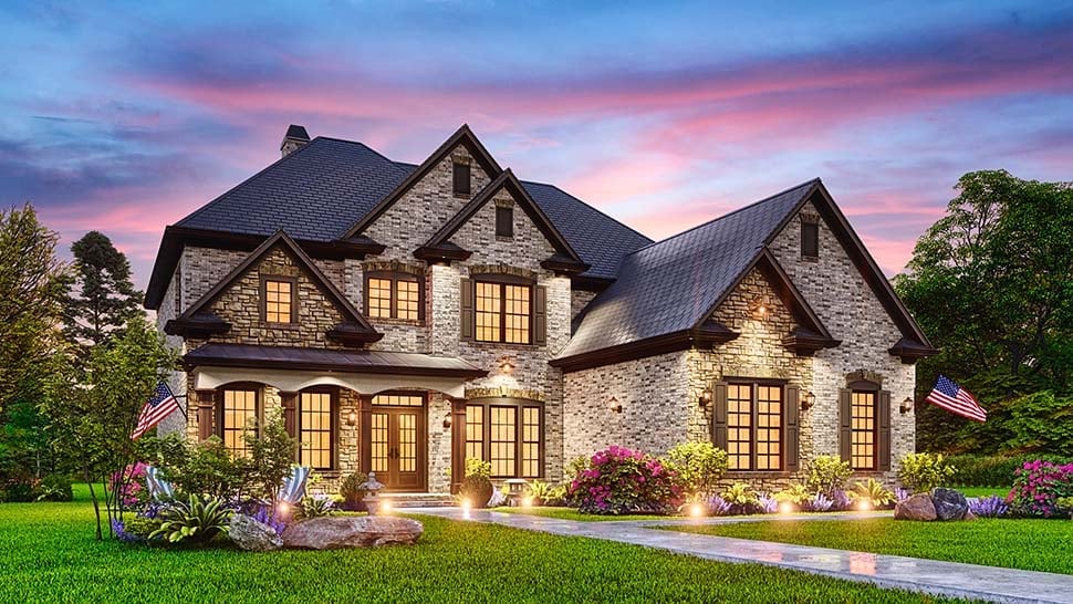 Country, European, Southern, Traditional Plan with 3338 Sq. Ft., 5 Bedrooms, 4 Bathrooms, 3 Car Garage Picture 10