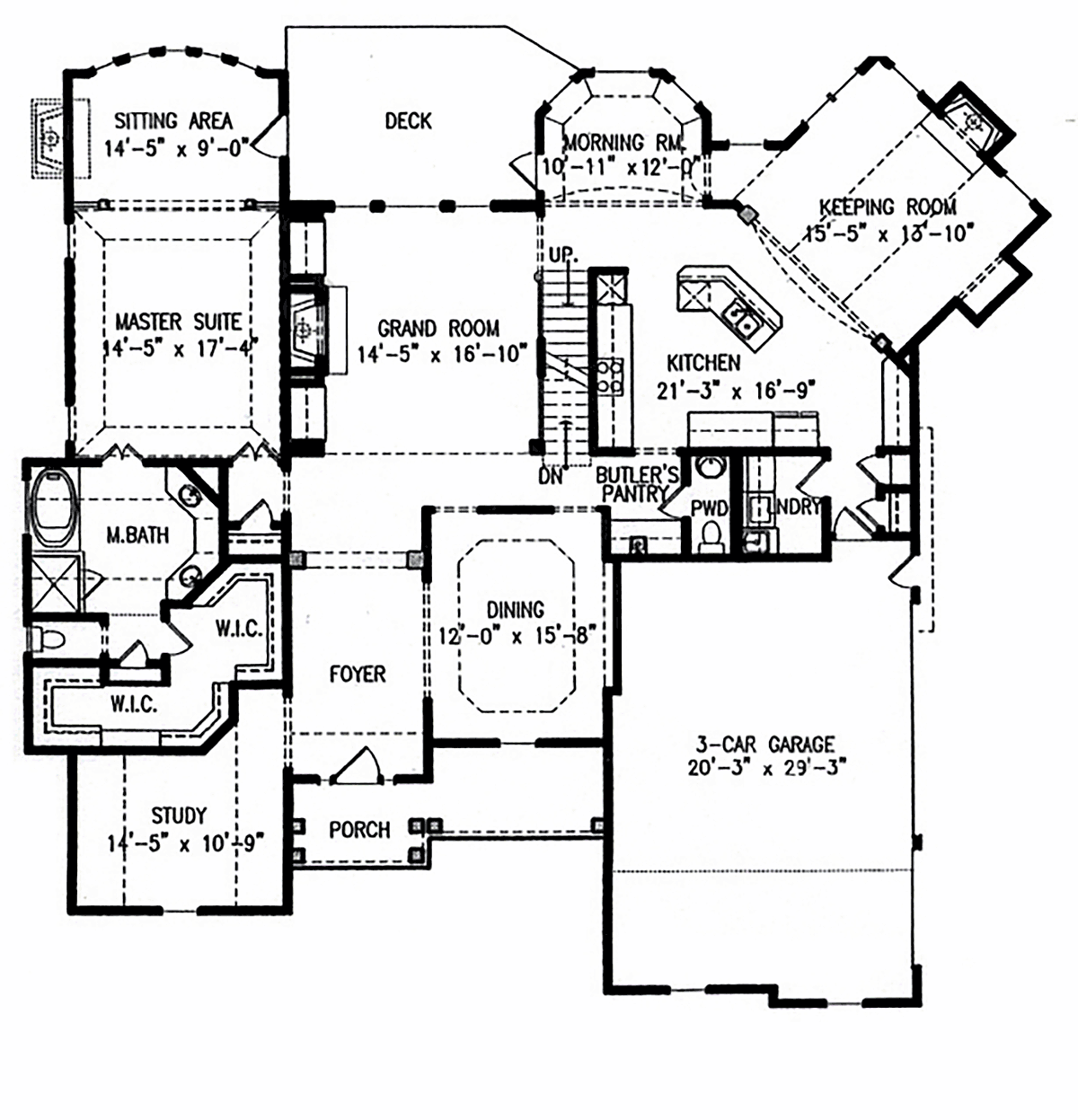 Craftsman, Traditional House Plan 97679 with 4 Bed, 4 Bath, 3 Car Garage Level One