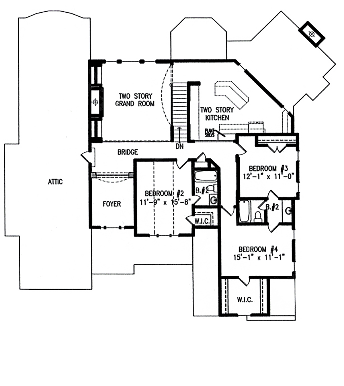 Craftsman, Traditional House Plan 97679 with 4 Bed, 4 Bath, 3 Car Garage Level Two