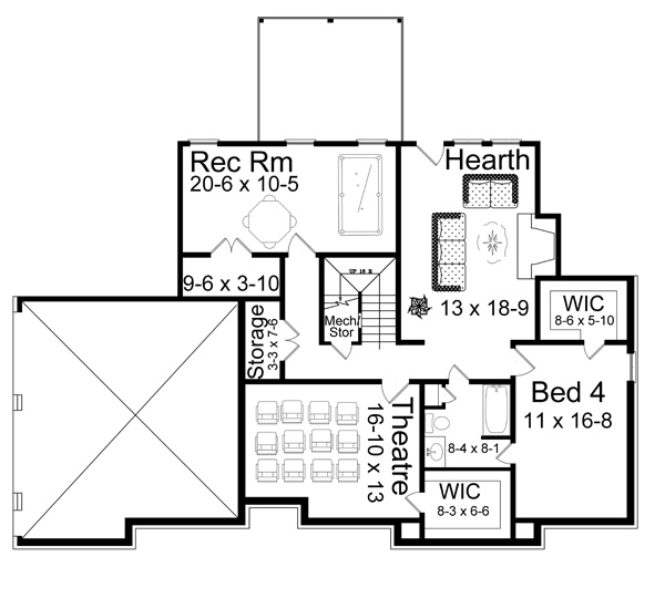 House Plan 98204 Lower Level