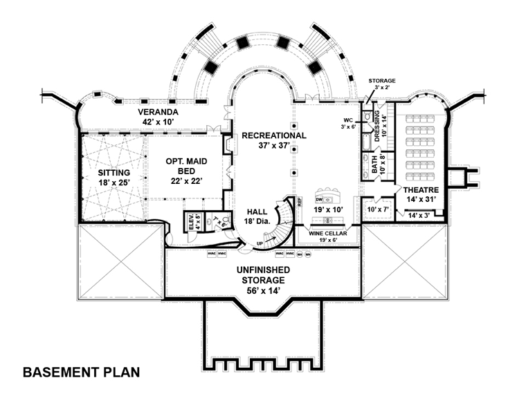 House Plan 98264 Lower Level