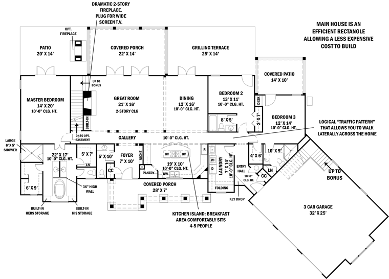 House Plan 98267 Level One
