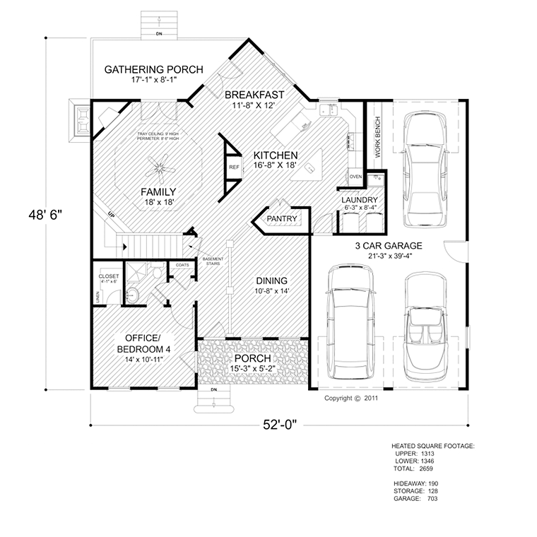 House Plan 98405 Level One
