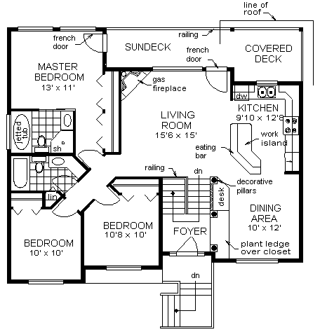 Plan 98875 | Traditional Style with 3 Bed, 2 Bath, 2 Car Garage