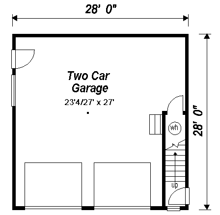 Garage Plan 98892 - 2 Car Garage Apartment Level One