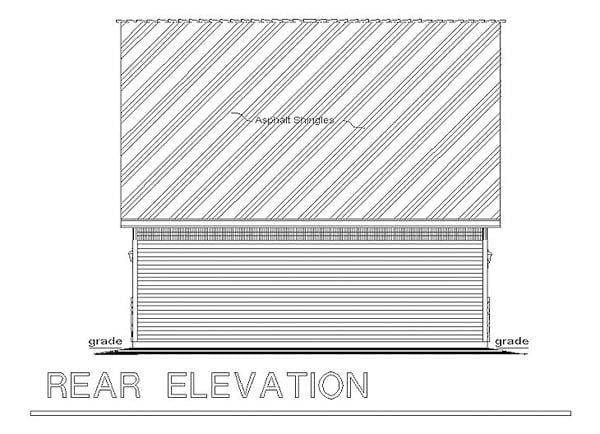 Garage Plan 98892 - 2 Car Garage Apartment Rear Elevation