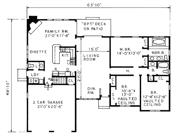 House Plan 99015 Level One