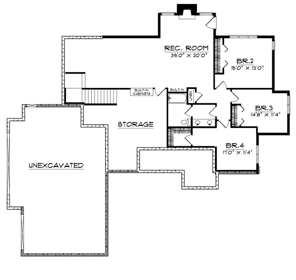 Plan 99199 | Tudor Style with 4 Bed, 3 Bath, 3 Car Garage