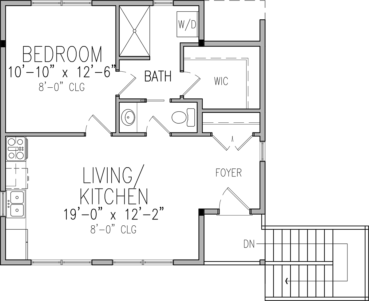 Garage-Living Plan 99393 Level Two