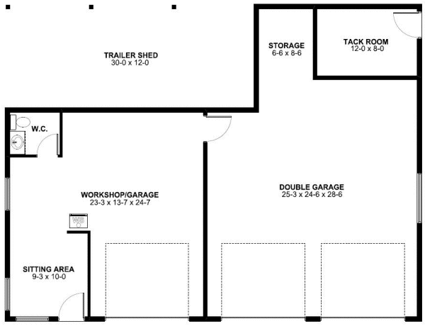 Garage Plan 99933 - 3 Car Garage Level One
