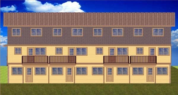 Multi-Family Plan 99988 Rear Elevation