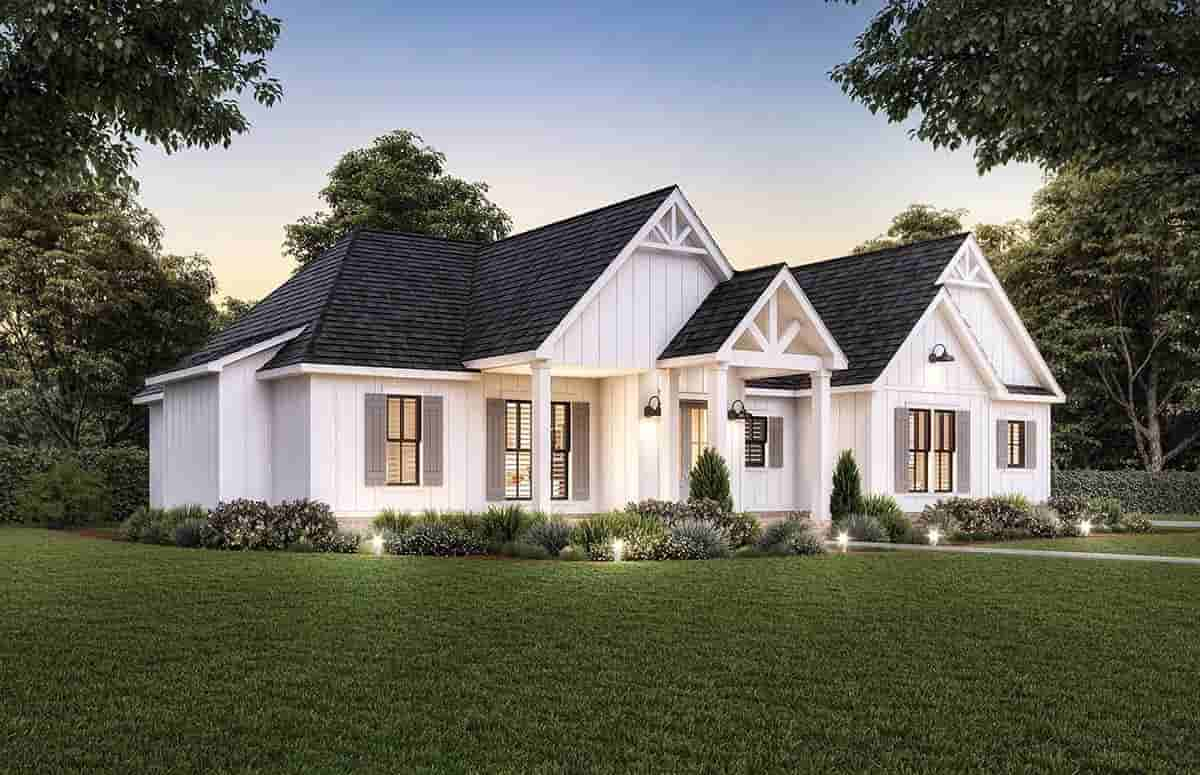 Plan 41454 | Country Ranch Home Plan with a Luxury Primary Bedroo