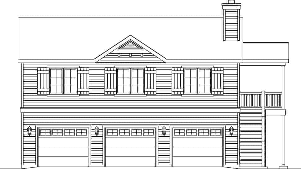 Garage Plan 45192 - 3 Car Garage Apartment Picture 3