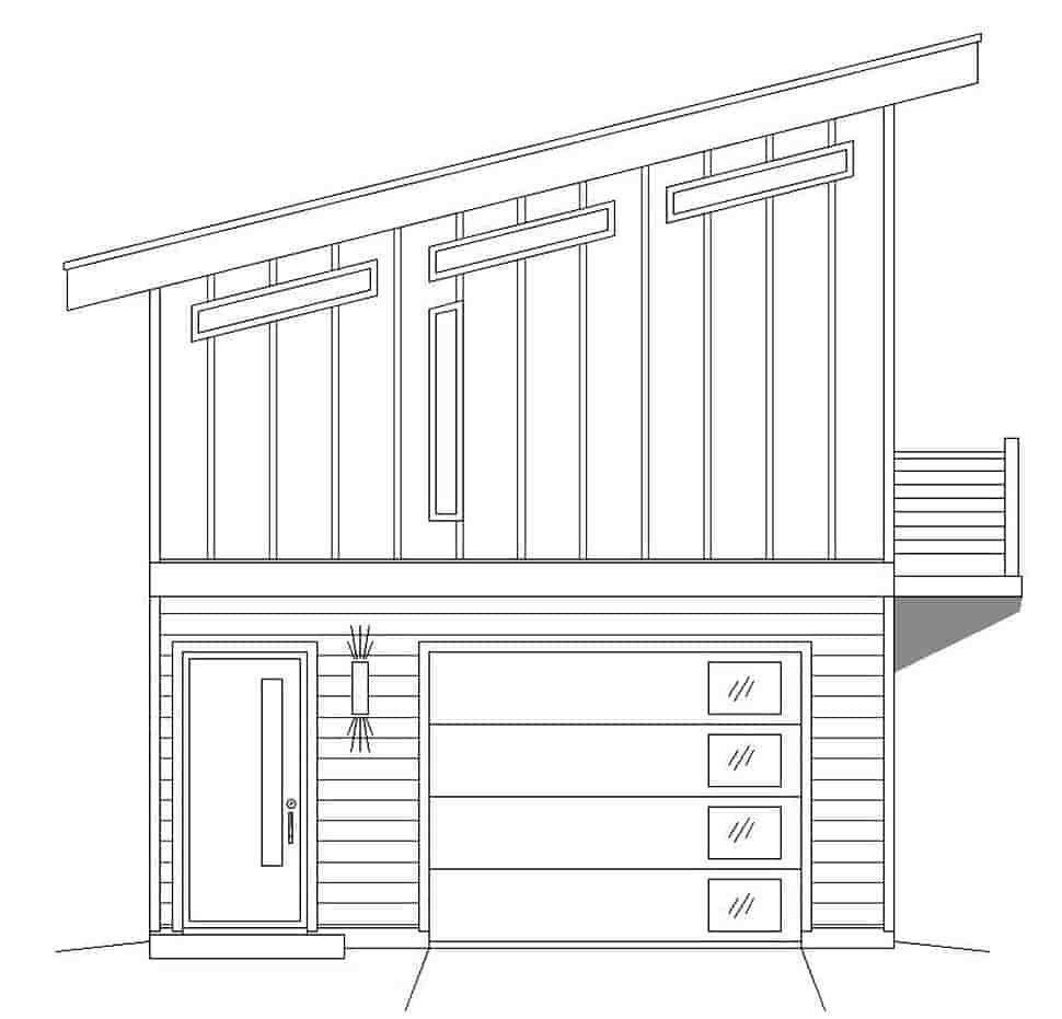 Garage Plan 51609 - 1 Car Garage Apartment Picture 2