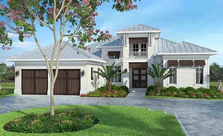 Coastal, Mediterranean House Plan 52916 with 4 Bed, 5 Bath Picture 1