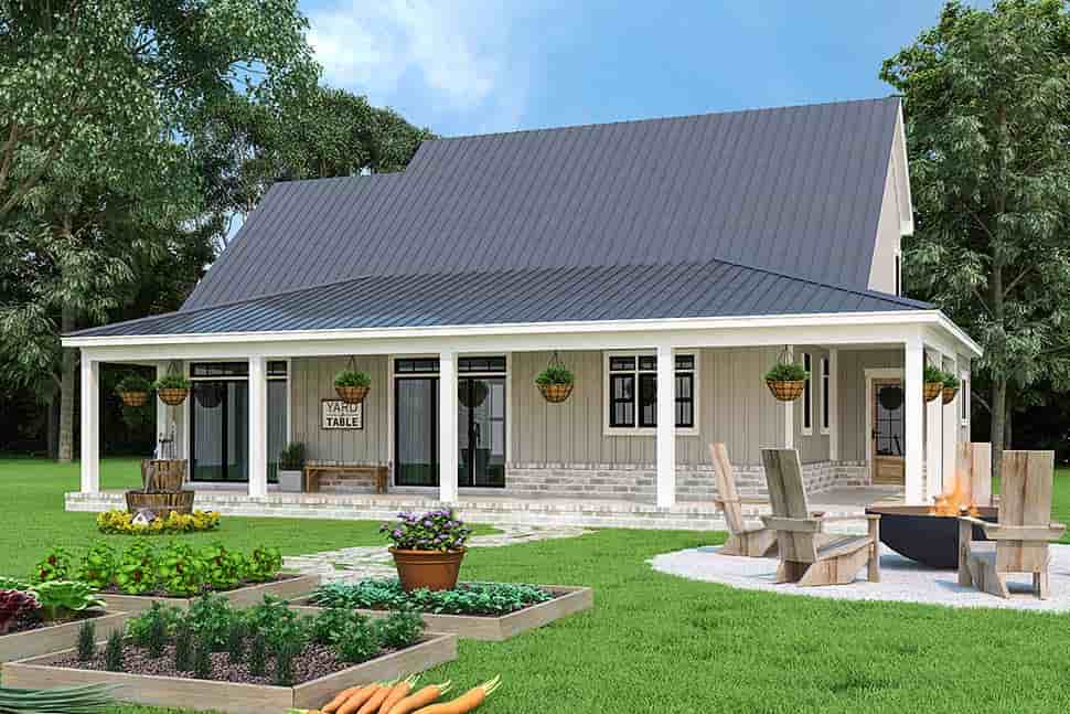 Country, Farmhouse, Southern House Plan 72252 with 3 Bed, 4 Bath, 2 Car Garage Picture 2