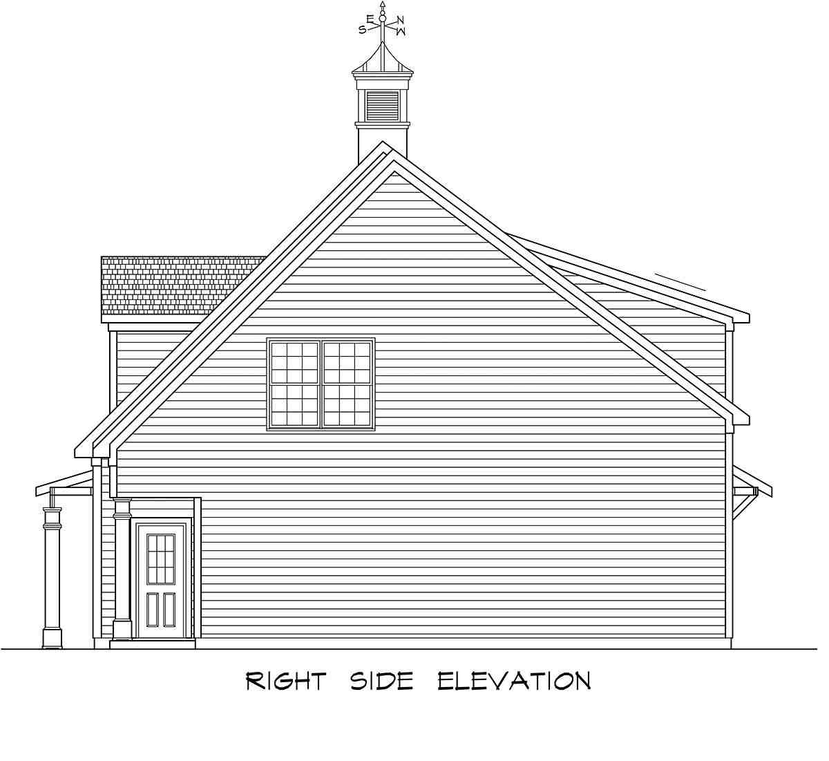 Traditional Garage-Living Plan 76707 with 2 Bed, 1 Bath, 3 Car Garage Picture 1
