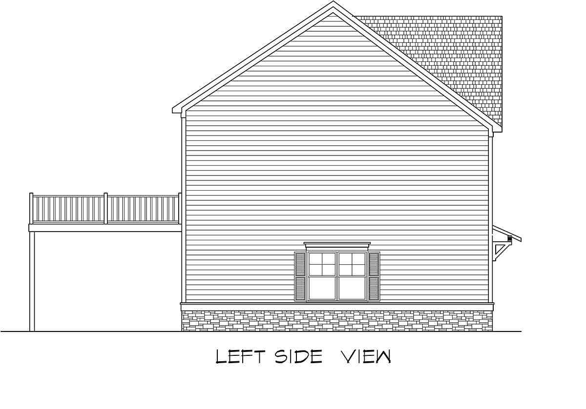 Traditional Garage-Living Plan 76710 with 2 Bed, 3 Bath, 3 Car Garage Picture 2