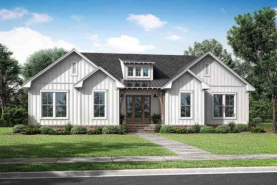 Plan 80850 | Well Balanced Country Craftsman House Plan with 2045