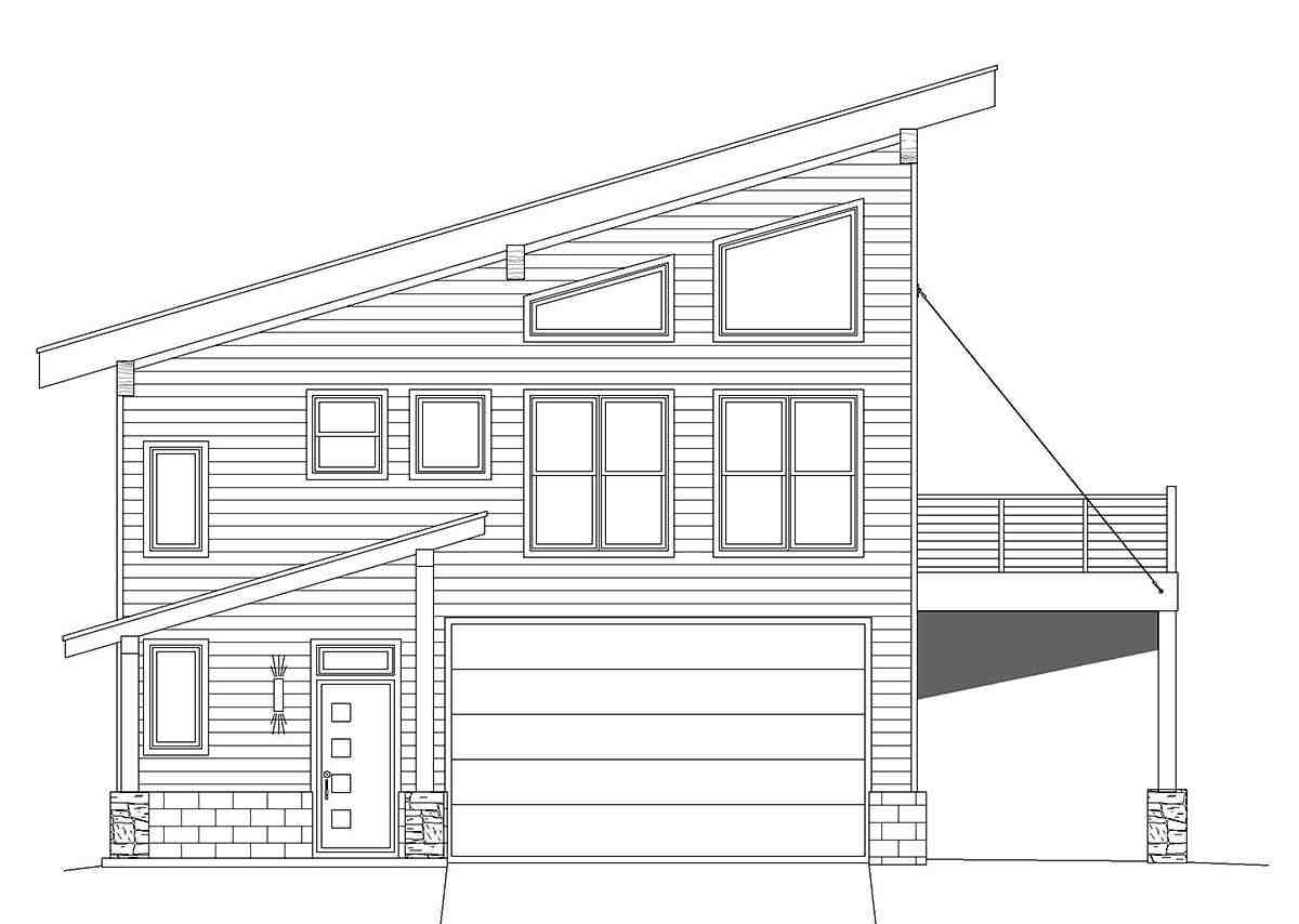 Garage-Living Plan 81504 Picture 2