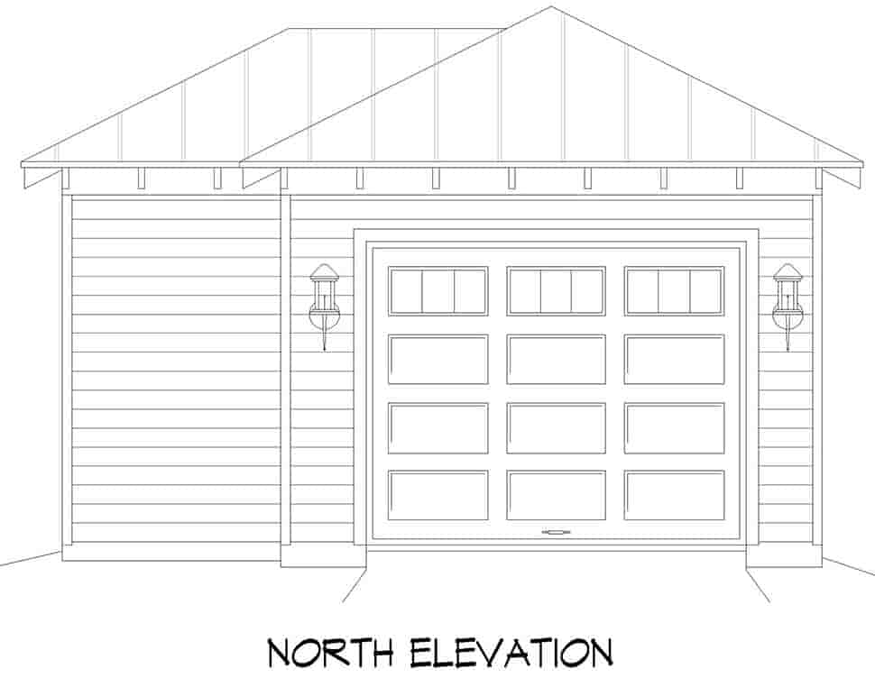 Garage Plan 81722 - 1 Car Garage Picture 3