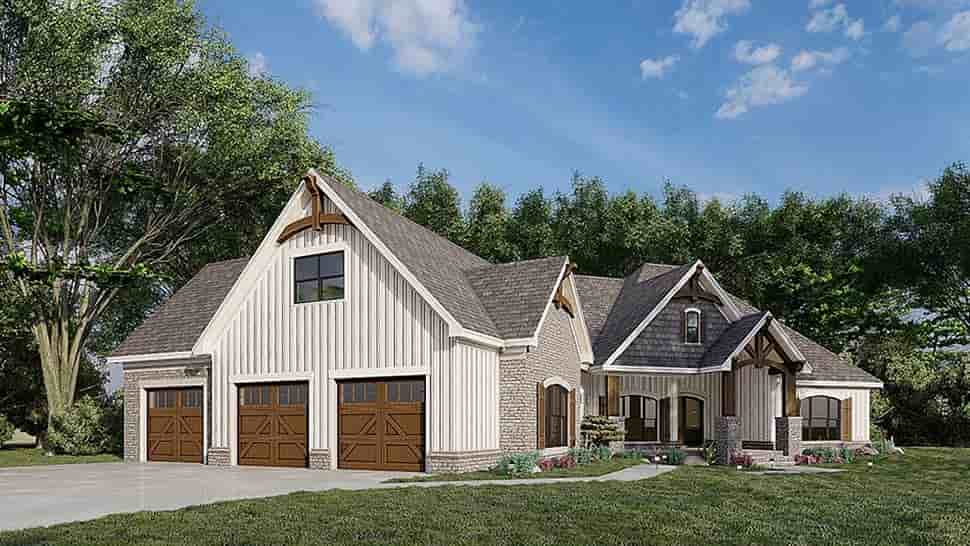 Plan 82583 | New American Style with 3 Bed, 2 Bath, 3 Car Garage