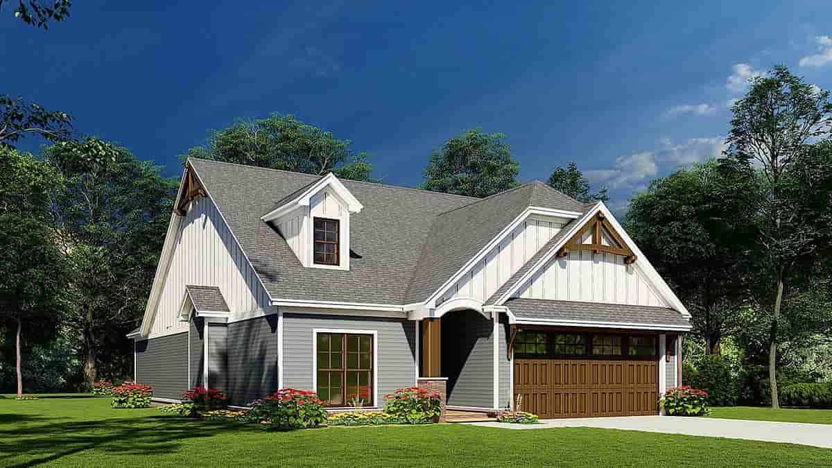 Bungalow, Cottage, Craftsman, Traditional House Plan 82652 with 3 Bed, 2 Bath, 2 Car Garage Picture 2