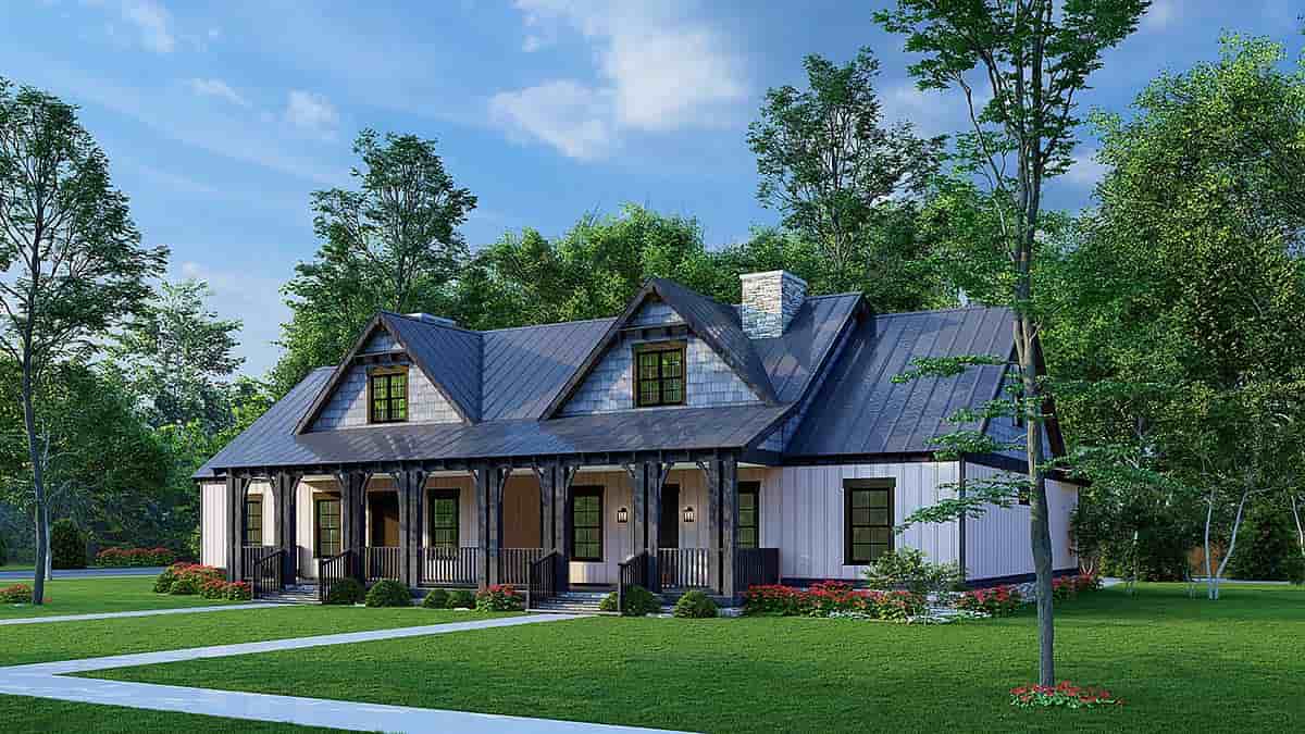 Bungalow, Cabin, Country, Craftsman Multi-Family Plan 82658 with 3 Bed, 2 Bath, 1 Car Garage Picture 1