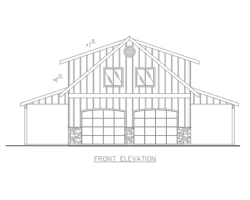 Plan 85207 | Garage Apartment - Country Style Four Car Garage Apartment ...