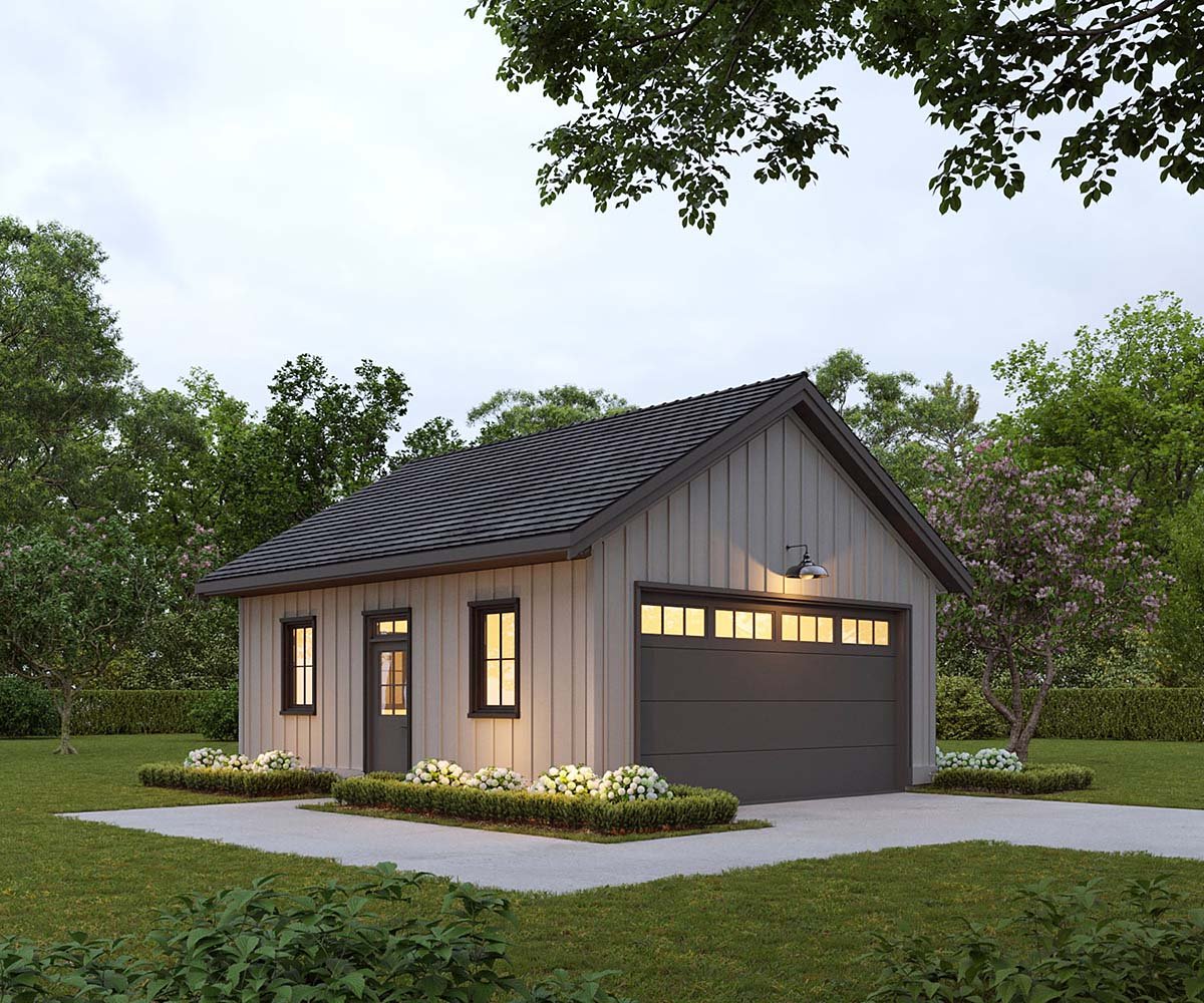 Garage Plan 100131 - 1 Car Garage Elevation
