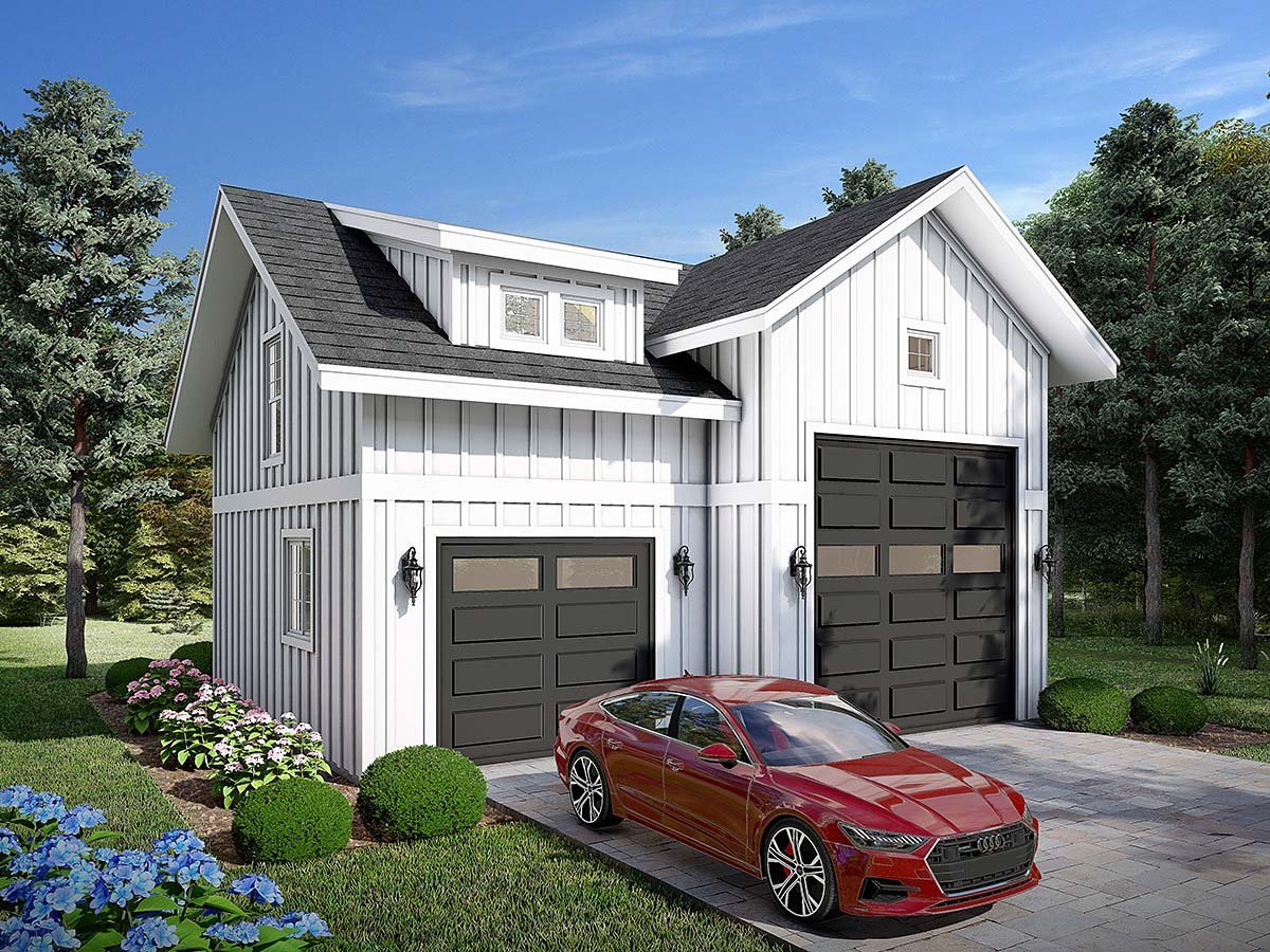 Garage Plan 100301 - 2 Car Garage Apartment Elevation