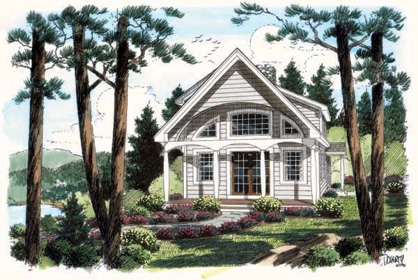 Coastal, Contemporary, Cottage House Plan 24740 with 2 Bed, 2 Bath Elevation