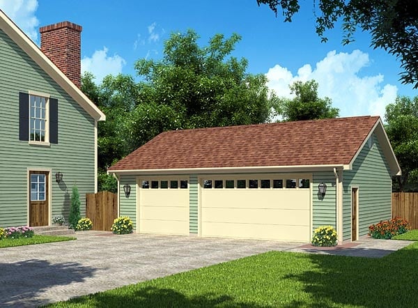 Garage Plan 30003 - 3 Car Garage Elevation