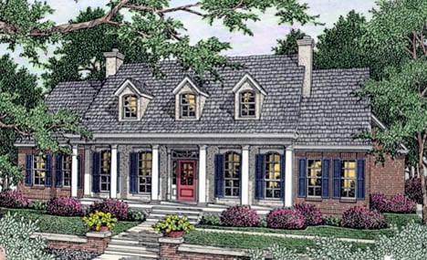 Plan 40018 | Southern Style with 3 Bed, 2 Bath, 2 Car Garage