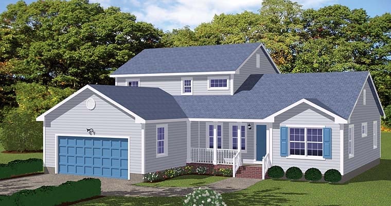Country, Traditional House Plan 40614 with 4 Bed, 3 Bath, 2 Car Garage Elevation