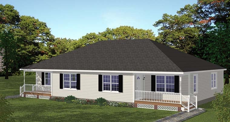 Multi-Family Plan 40692 with 4 Bed, 2 Bath Elevation