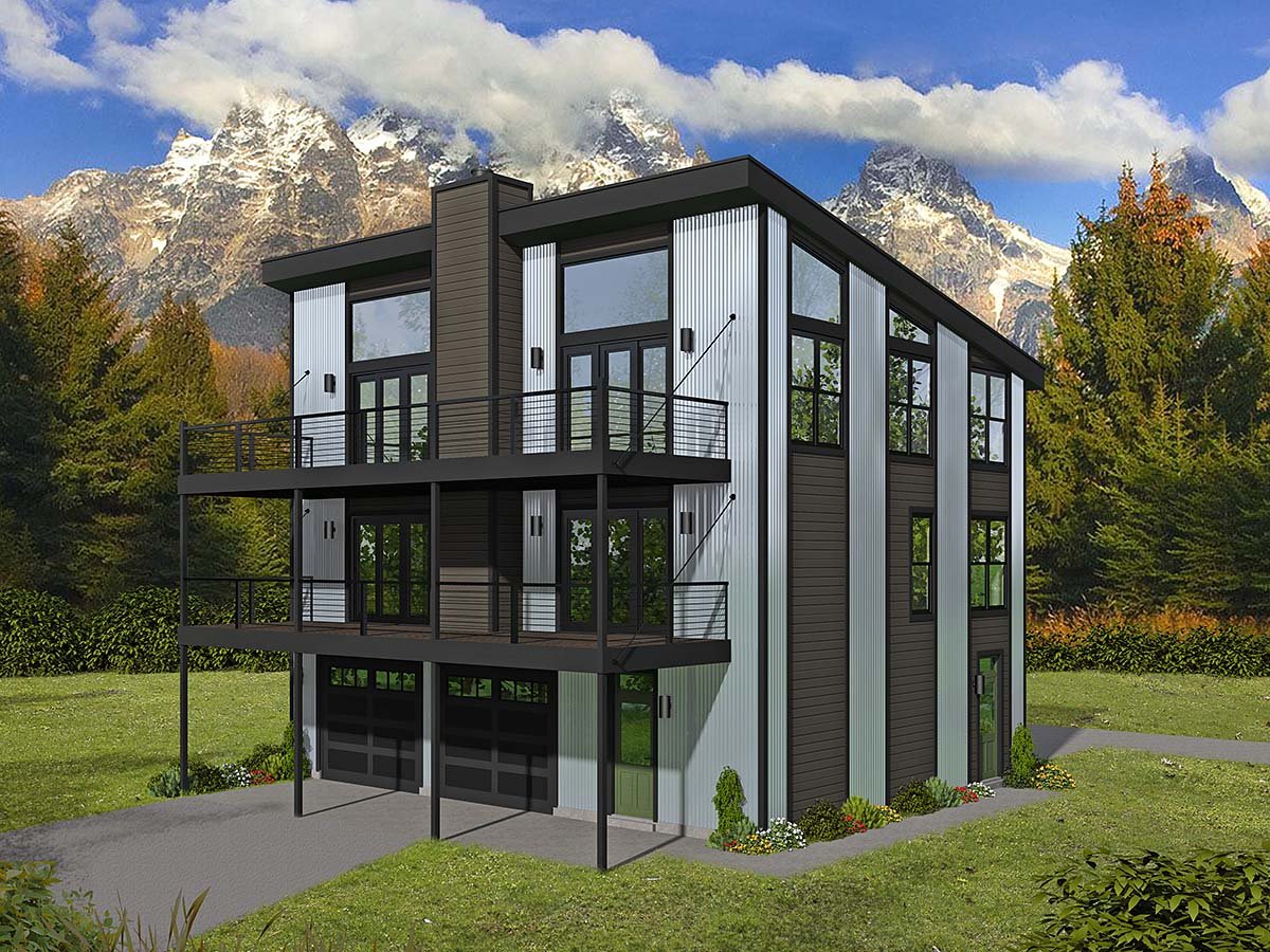 Garage-Living Plan 40898 Elevation