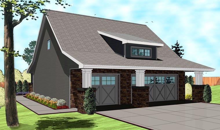 Garage Plan 41110 - 3 Car Garage Apartment Elevation