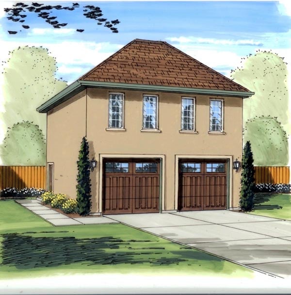 Garage Plan 41129 - 2 Car Garage Apartment Elevation