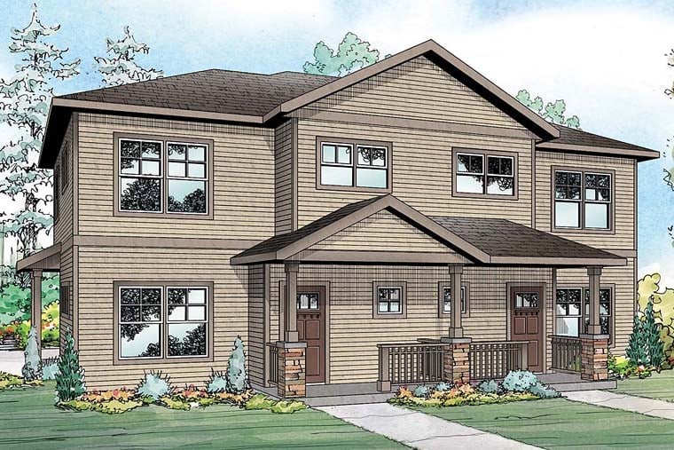 Multi-Family Plan 41258 Elevation