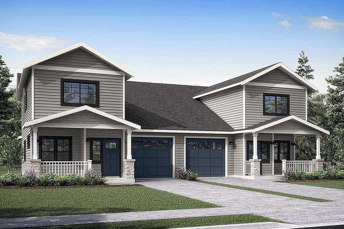Multi-Family Plan 41261 Elevation