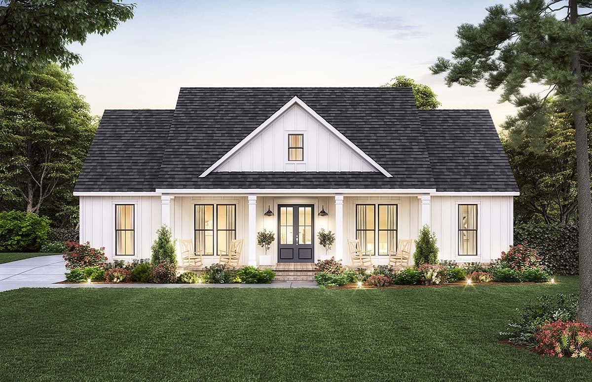 Country, Craftsman, Farmhouse House Plan 41438 with 3 Bed, 3 Bath, 2 Car Garage Elevation