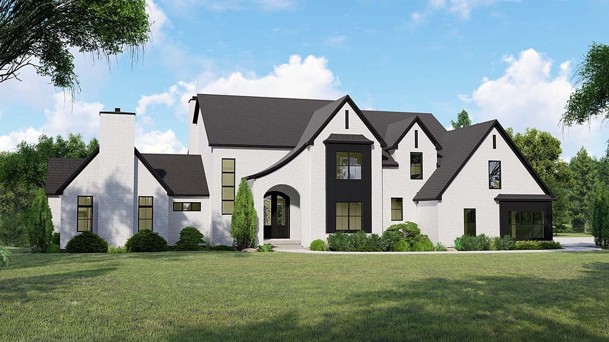 Plan 41821 | Modern Style with 4 Bed, 4 Bath, 4 Car Garage