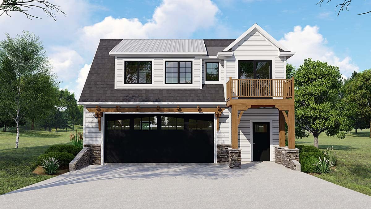 Garage-Living Plan 41837 Elevation