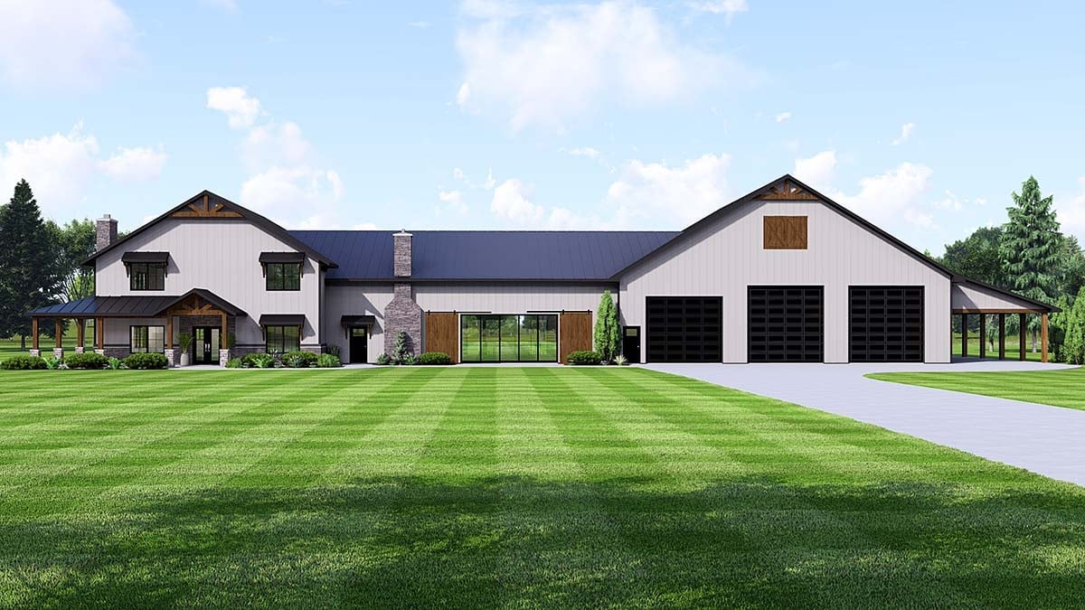 barndominium with detached garage