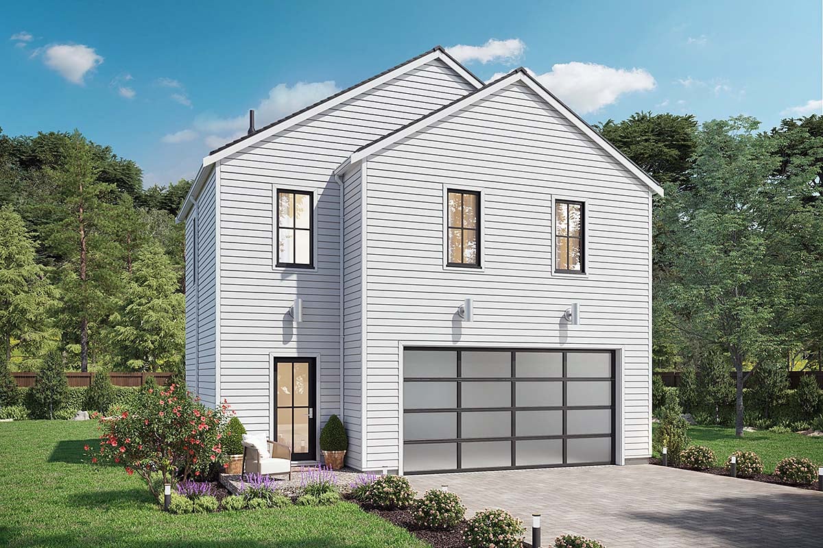 Garage-Living Plan 42962 Elevation