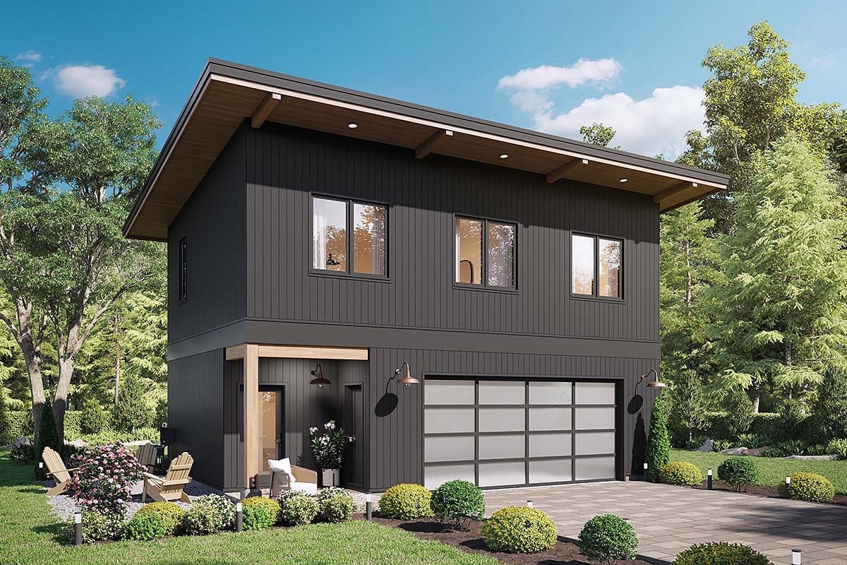 Garage-Living Plan 42964 Elevation
