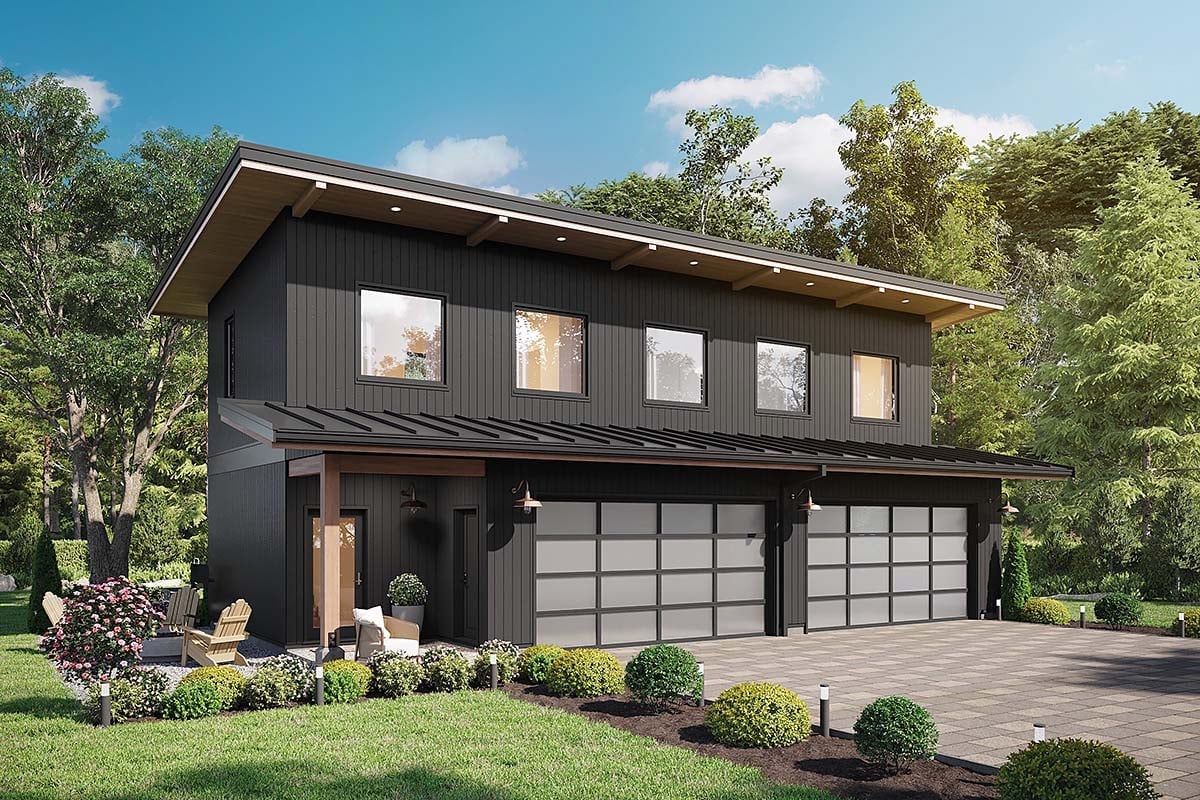 Garage-Living Plan 42965 Elevation