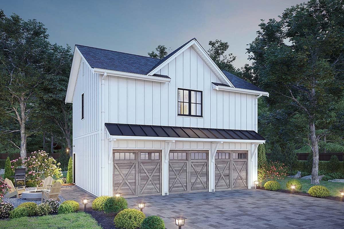 Garage-Living Plan 42966 Elevation
