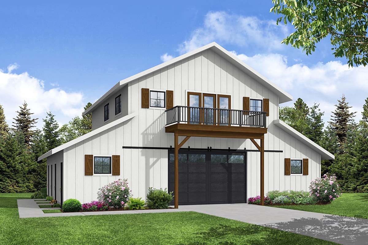 Garage-Living Plan 43725 Elevation